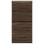 Shoe cabinet with 4 folding drawers oak brown 80x21x163.5 cm by , Shoe racks and shoe organizers - Ref: Foro24-3214370, Price...