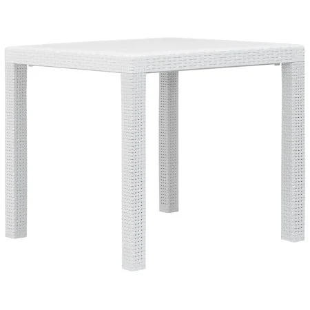 Weißer Gartentisch aus Kunststoff in Rattanoptik, 79 x 79 x 72 cm von vidaXL, Gartentische - Ref: Foro24-45601, Preis: 79,05 ...