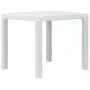 Mesa de jardín de plástico aspecto ratán blanco 79x79x72 cm de vidaXL, Mesas de jardín - Ref: Foro24-45601, Precio: 79,05 €, ...