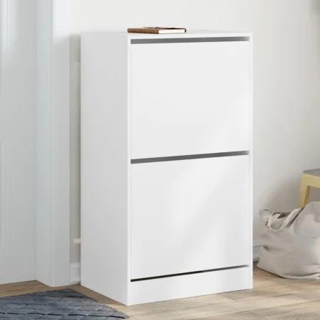Shoe cabinet with 2 folding drawers white 60x42x108 cm by , Shoe racks and shoe organizers - Ref: Foro24-3214385, Price: 95,2...