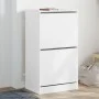 Shoe cabinet with 2 folding drawers white 60x42x108 cm by , Shoe racks and shoe organizers - Ref: Foro24-3214385, Price: 95,2...