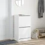 Shoe cabinet with 2 folding drawers white 60x42x108 cm by , Shoe racks and shoe organizers - Ref: Foro24-3214385, Price: 95,2...