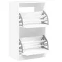Shoe cabinet with 2 folding drawers white 60x42x108 cm by , Shoe racks and shoe organizers - Ref: Foro24-3214385, Price: 95,2...