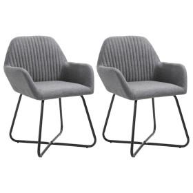 Dining chairs 2 units dark gray fabric by vidaXL, dining chairs - Ref: Foro24-249808, Price: 161,99 €, Discount: %