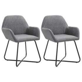 Esszimmerstühle 2 Einheiten dunkelgrauer Stoff von vidaXL, Essstühle - Ref: Foro24-249808, Preis: 160,57 €, Rabatt: %