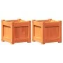 Outdoor planters 2 pcs solid wax brown pine wood by , Pots and planters - Ref: Foro24-837399, Price: 61,38 €, Discount: %