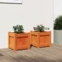 Jardineras de exterior 2 uds madera maciza de pino marrón cera de , Maceteros y jardineras - Ref: Foro24-837399, Precio: 49,9...