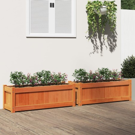 Jardineras de exterior 2 uds madera maciza de pino marrón cera de , Maceteros y jardineras - Ref: Foro24-837454, Precio: 101,...