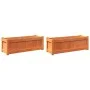 Outdoor planters 2 pcs solid wax brown pine wood by , Pots and planters - Ref: Foro24-837454, Price: 101,41 €, Discount: %