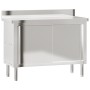 Mesa de trabajo de cocina puertas correderas acero inoxidable