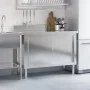 Küchenarbeitstisch mit Schiebetüren aus Edelstahl von , Wiederherstellung - Ref: Foro24-376441, Preis: 286,08 €, Rabatt: %