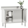 Mesa de trabajo de cocina puertas correderas acero inoxidable