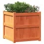 Jardinera exterior madera maciza pino marrón cera 60x60x60 cm de , Maceteros y jardineras - Ref: Foro24-837428, Precio: 95,05...