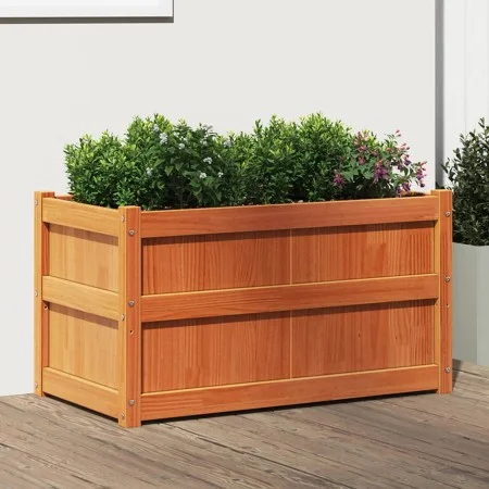 Jardinera exterior madera maciza pino marrón cera 90x50x50 cm de , Maceteros y jardineras - Ref: Foro24-837463, Precio: 82,73...
