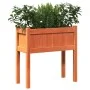 Planter with solid wax brown pine wood legs 70x31x70 cm by , Pots and planters - Ref: Foro24-837558, Price: 58,87 €, Discount: %