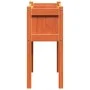 Planter with solid wax brown pine wood legs 70x31x70 cm by , Pots and planters - Ref: Foro24-837558, Price: 58,87 €, Discount: %