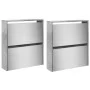 Shoe cabinet with mirror 4 levels concrete gray 63x17x134 cm by , Shoe racks and shoe organizers - Ref: Foro24-3228275, Price...