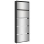 Shoe cabinet with mirror 5 levels black 63x17x169.5 cm by , Shoe racks and shoe organizers - Ref: Foro24-3228280, Price: 188,...