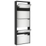 Shoe cabinet with mirror 5 levels black 63x17x169.5 cm by , Shoe racks and shoe organizers - Ref: Foro24-3228280, Price: 188,...