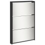 Shoe cabinet with mirror 5 levels black 63x17x169.5 cm by , Shoe racks and shoe organizers - Ref: Foro24-3228280, Price: 188,...