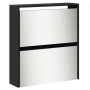 Shoe cabinet with mirror 5 levels black 63x17x169.5 cm by , Shoe racks and shoe organizers - Ref: Foro24-3228280, Price: 188,...