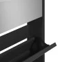 Schuhschrank mit Spiegel 5 Ebenen schwarz 63x17x169,5 cm von , Schuhregale und Schuhorganisatoren - Ref: Foro24-3228280, Prei...