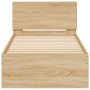 Cama con cabecero madera de ingeniería roble Sonoma 75x190 cm de , Camas y somieres - Ref: Foro24-838661, Precio: 68,93 €, De...