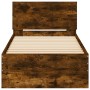 Smoked oak engineered wood bed with headboard 75x190 cm by , Beds and slatted bases - Ref: Foro24-838663, Price: 67,69 €, Dis...