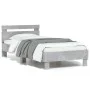 Concrete gray LED lights headboard bed frame 75x190 cm by , Beds and slatted bases - Ref: Foro24-838753, Price: 82,11 €, Disc...