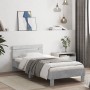 Concrete gray LED lights headboard bed frame 75x190 cm by , Beds and slatted bases - Ref: Foro24-838753, Price: 83,42 €, Disc...