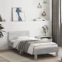Concrete gray LED lights headboard bed frame 75x190 cm by , Beds and slatted bases - Ref: Foro24-838753, Price: 82,11 €, Disc...