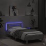 Concrete gray LED lights headboard bed frame 75x190 cm by , Beds and slatted bases - Ref: Foro24-838753, Price: 83,42 €, Disc...