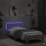 Concrete gray LED lights headboard bed frame 75x190 cm by , Beds and slatted bases - Ref: Foro24-838753, Price: 82,11 €, Disc...