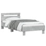 Concrete gray LED lights headboard bed frame 75x190 cm by , Beds and slatted bases - Ref: Foro24-838753, Price: 83,42 €, Disc...