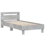 Concrete gray LED lights headboard bed frame 75x190 cm by , Beds and slatted bases - Ref: Foro24-838753, Price: 83,42 €, Disc...