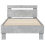 Concrete gray LED lights headboard bed frame 75x190 cm by , Beds and slatted bases - Ref: Foro24-838753, Price: 83,42 €, Disc...