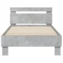 Estructura de cama cabecero luces LED gris hormigón 75x190 cm de , Camas y somieres - Ref: Foro24-838753, Precio: 81,70 €, De...