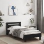 Bed frame with headboard and LED lights black 75x190 cm by , Beds and slatted bases - Ref: Foro24-838751, Price: 96,05 €, Dis...