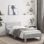 Estructura de cama cabecero luces LED gris hormigón 90x200 cm de , Camas y somieres - Ref: Foro24-838718, Precio: 110,27 €, D...
