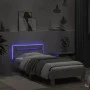 Estructura de cama cabecero luces LED gris hormigón 90x200 cm de , Camas y somieres - Ref: Foro24-838718, Precio: 108,30 €, D...