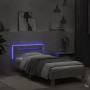 Estructura de cama cabecero luces LED gris hormigón 90x200 cm de , Camas y somieres - Ref: Foro24-838718, Precio: 110,27 €, D...