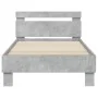 Estructura de cama cabecero luces LED gris hormigón 90x200 cm de , Camas y somieres - Ref: Foro24-838718, Precio: 108,30 €, D...