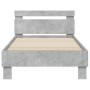 Estructura de cama cabecero luces LED gris hormigón 90x200 cm de , Camas y somieres - Ref: Foro24-838718, Precio: 110,27 €, D...