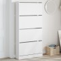 Mueble zapatero con 4 cajones abatibles blanco 80x21x163,5 cm de , Zapateros y organizadores de calzado - Ref: Foro24-3214364...