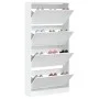 Schuhschrank mit 4 klappbaren Schubladen weiß 80x21x163,5 cm von , Schuhregale und Schuhorganisatoren - Ref: Foro24-3214364, ...