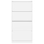 Schuhschrank mit 4 klappbaren Schubladen weiß 80x21x163,5 cm von , Schuhregale und Schuhorganisatoren - Ref: Foro24-3214364, ...