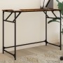 Escritorio madera ingeniería y acero roble ahumado 100x45x76 cm de , Escritorios - Ref: Foro24-842268, Precio: 51,00 €, Descu...