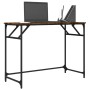 Escritorio madera ingeniería y acero roble ahumado 100x45x76 cm de , Escritorios - Ref: Foro24-842268, Precio: 51,00 €, Descu...