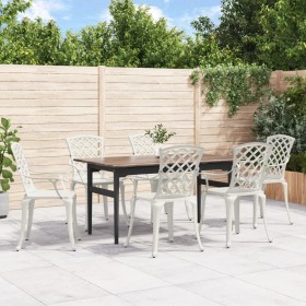 Sillas de jardín 6 unidades aluminio fundido blanco de , Sillas de jardín - Ref: Foro24-3216321, Precio: 787,77 €, Descuento: %
