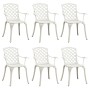 Garden chairs 6 units white cast aluminum by , Garden chairs - Ref: Foro24-3216321, Price: 787,60 €, Discount: %